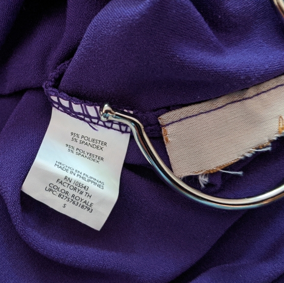 Daisy Fuentes Royal Purple Sleeveless Dress with removable tie sash, Size S - Picture 16 of 16